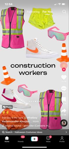 an image of construction worker's gear on the app store page, with text overlaid