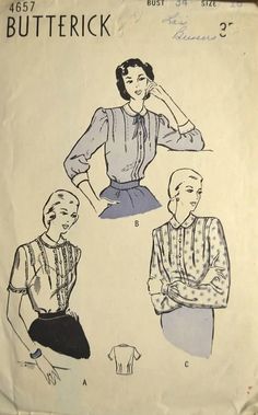 a woman's blouse and skirt sewing pattern from butterick