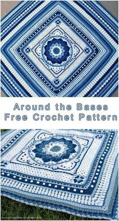 an afghan is shown with the words around the bases afghan free crochet pattern