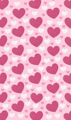 pink and white hearts on a pink background