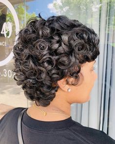 Rollersets On Short Natural Hair, Roller Set On Relaxed Hair, Roller Set On Short Relaxed Hair, Rollerset Natural Short Hair, Roller Set Pixie Short Hair, Short Curls Black Women, Rollerset Hairstyles On Relaxed Hair, Roller Set Relaxed Hair, Short Relaxed Hair