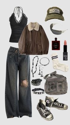 Black Gray Outfit, Gray Outfit, Thirteen Movie, Jeans Jacket, Black Gray, Leather, Black