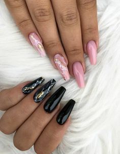 Camouflage Nails, Blush Pink Nails, Nails Marble, Neon Pink Nails, Neon Acrylic Nails, Unghie Sfumate, Pointed Nails, Instagram Nails