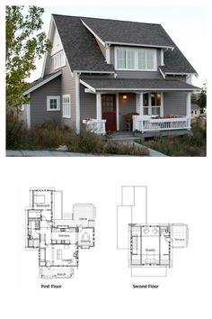 two story house plans with front and back porches, second floor and first floor