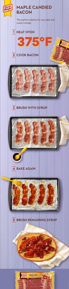 an advertisement with bacon wrapped in aluminum foil