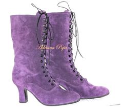 Victorian Boots ,  Purple Victorian Boots , Edwardian boots , Amethyst Shoes , Stage boots , Handcrafted Boots , Granny Boots , Pa Fitted Suede Ankle Lace-up Boots, Fitted Lace-up Suede Boots, Fitted Suede Lace-up Boots, Burning Man Boots, Edwardian Boots, Boots Victorian, Zodiac Boots, Green Suede Shoes, Turquoise Boots