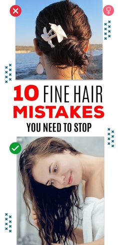 Fine Hair Tips, Long Fine Hair, Fine Flat Hair, Stop Hair Breakage, Easy Care Hairstyles, Fine Straight Hair, Hair Mistakes, Flat Hair, Voluminous Hair