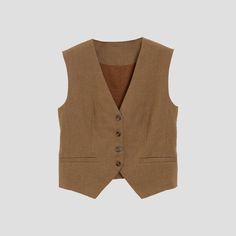 Lasaky - Vintage Double-Breasted Vest with Cascading Shoulders - Sleeveless Layering Top Double Breasted Vest, Layered Tops, Couple Shirts, Blazer Dress, Olivia Mark, Vintage Tops, Dance Wear, Types Of Collars, Cotton Shorts