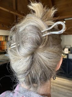 Pat Areias Sterling Silver French Roll Hair Pin French Roll Hair, 90s Updo, September Style, French Hair Pin, French Roll Hairstyle, Roll Hair, French Roll, September Fashion, Silver Hair Pin