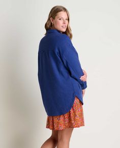 Why shouldn’t every layer have t-shirt softness? We love this shirt jacket for its cozy knit jersey lining, metal snaps and swoon-worthy drape. Pretty sure you’ll feel the same. Blue Snap Buttons Tops For Fall, Blue Tops With Snap Buttons For Fall, Blue Snap Button Tops For Fall, Long Sleeve Tops With Snap Buttons For Layering, Oversized Tops With Roll-up Sleeves For Fall, Blue Long Sleeve Shacket For Everyday, Everyday Relaxed Fit Fleece Top, Blue Relaxed Fit Fleece Tops, Cozy Soft-washed Fleece Tops