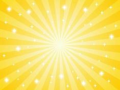 an abstract yellow background with stars in the center and sunbursts around it