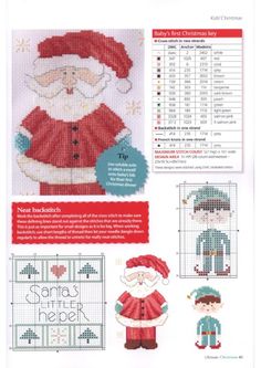 the cross stitch pattern for santa claus