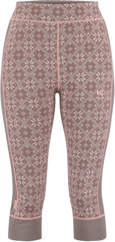 When you need bottoms that don't extend into your ski/snow boots  pull on Kari Traa Rose High-Waist base layer capris. They end below the knees for an minimal layer with a smooth  uncluttered fit. Base Layer Women, Op Logo, Boot Pulls, Women Rising, Womens Capris, Jacquard Knit, Womens Size Chart, Rei Co-op, Base Layer