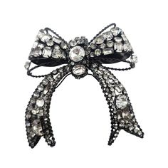 Vintage Lawrence Vrba-Signed Massive Dimensional Bow Brooch (A3872) Size: 5" X 5" Color: Silver, Clear Condition: Very Good Vintage Signed: Lawrence Vrba Details: Wonderful Workmanship With All Glass And Hematite Plating. All Stones Are Amazing; One Even Has A Heart Stone. Please Look At All The Photos, As They Are Part Of The Description. I Try My Best To Point Out Any Flaws. Also Please Remember This Is A Preloved Piece And May Show Signs Of Light Wear, Marks, Scratches, Etc. I Will Be Posting A Lot More Jewelry, Keep Checking Back. Luxury Rhinestone Brooch For Formal Occasions, Luxury Rhinestone Brooches For Formal Occasions, Elegant Embellished Evening Brooch, Formal Crystal Embellished Brooches, Bow Brooch, Heart Stone, Lipstick Holder, Bee Charms, Butterfly Brooch