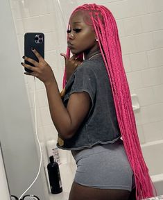 Red Lace Wig, Dark Pink Hair, Hair Color For Dark Skin, Colored Braids, Spiky Hair, Cute Box Braids Hairstyles, Dyed Natural Hair, Protective Hairstyles Braids, Pretty Braided Hairstyles