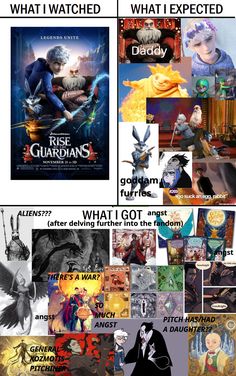 an image of some movie posters with the words what i watched and what i expect