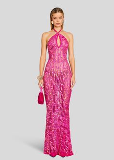 Massie Sequin Crochet Dress Sequin Crochet, Australia Clothes, Bride Bachelorette, Bachelorette Party Bride, Rehearsal Dress, Reception Dress, Pink Sequin, Maxi Gowns, Runway Collection