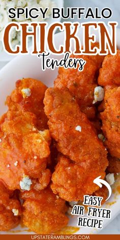 Spicy Buffalo Chicken Tenders Buffalo Chicken Tenders Air Fryer, Spicy Tenders, Air Fryer Buffalo Chicken Tenders, Chicken Tenders Air Fryer, Air Fryer Buffalo Chicken, Buffalo Chicken Sauce, Buffalo Chicken Tenders, Buffalo Chicken Chili, Spicy Buffalo Chicken