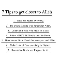 the seven steps to get closer to allah