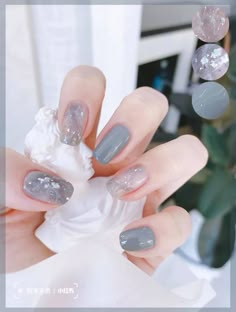 Icicle Nails Korean, Gel Nails Korean, One Nail Design, Nail Art Korean, Bridal Nail Art, Fall Nail Art Designs, Boring Hair