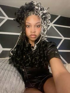 Black And Grey Braids For Black Women, Unique Black Hairstyles, Fantasy Features, Aesthetics Drawing, Box Braids Hairstyles For Black Women, Cute Braided Hairstyles, Braids Hairstyles Pictures, Cute Box Braids Hairstyles, Quick Braided Hairstyles