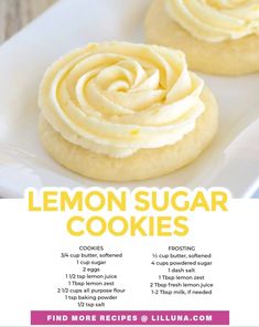 the recipe for lemon sugar cookies is shown