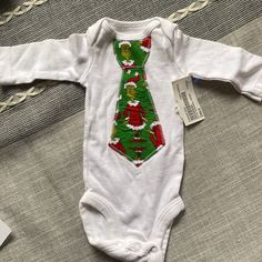 Grinch Onesie Nb Fitted White Onesie For Playtime, White Fitted Onesie For Playtime, White Fitted Winter Onesie, White Long Sleeve Christmas Onesie, Grinch Onesie, Pajama Outfit, Baby Basics, Footie Pajama, Striped Bodysuit