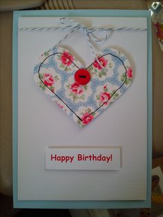 a birthday card with a heart on it