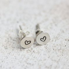 Cute Silver Heart Earrings As A Gift, Dainty Round Heart Earrings For Everyday, Minimalist Sterling Silver Round Heart Earrings, Sterling Silver Hypoallergenic Heart Earrings, Cute Silver Sterling Heart Earrings, Cute Tiny Sterling Silver Earrings, Cute Silver Heart Earrings In Sterling Silver, Tiny Cute Sterling Silver Earrings, Minimalist Silver Earrings For Mother's Day