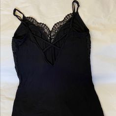 Victoria Secret Pj Dress Size Xs Brand New With Tag Black Fitted Victoria's Secret Dress, Victoria's Secret Black Camisole Sleepwear, Black V-neck Top By Victoria's Secret, Victoria's Secret V-neck Lace Trim Camisole, Victoria's Secret Black V-neck Sleepwear, Victoria Secret, Brand New, Mini Dress, Womens Dresses