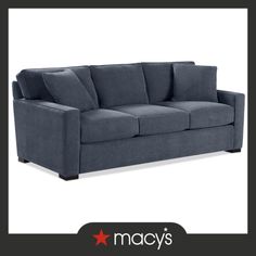 an image of a couch with the name macy's written in red on it