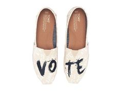 TOMS Classic Canvas Vote Shoes Stitch, Stitch Shoes, Toms Shoes Women, Disney Toms, Toms Shoes Outlet, Toms Wedges, Flexible Shoes, Toms Classic, Canvas Slip On Shoes