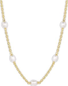 Classic Gold-plated Pearl Chain Necklace, Classic Yellow Gold Pearl Chain Necklace, Formal Pearl Necklace With Cable Chain, Classic Gold-plated Pearl Necklace With Delicate Chain, Feminine Gold Pearl Chain Necklace, Elegant Gold Pearl Necklace With Cable Chain, Elegant Pearl Necklace With Cable Chain, Delicate Gold Pearl Necklace With Cable Chain, Gold Pearl Necklace With Cable Chain