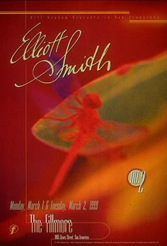 an advertisement for the eliif smith show, with a dragon on it's back