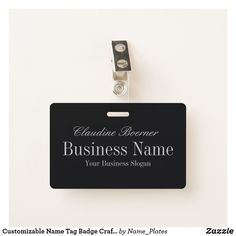 Customizable Name Tag Badge Crafter Shown w Clip Event Badges, Business Slogans, Business Card Pattern, Naming Your Business, Work Badge, Name Badges, White Elephant Gifts, Elephant Gifts, Name Tag