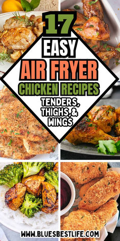 A collection of air fryer chicken recipes. How To Make Chicken Tenders In Air Fryer, Air Fryer Chicken Chunks No Breading, How To Heat Up Fried Chicken In Air Fryer, Air Fryer Chicken Tenders No Breading, Air Fryer Chicken Tenderloins Breaded, Family Dinner Menu, Crispy Wings, Healthy Family Dinners