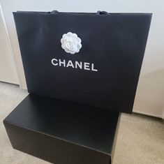 Size: 6" W X 17" L X 13" H Includes: Bag & Camellia Large Gift Bags, Large Gift, Chanel Bags, Chanel Black, Chanel Bag, Cartier, Gift Bag, Ted Baker Icon Bag, Paper Bag