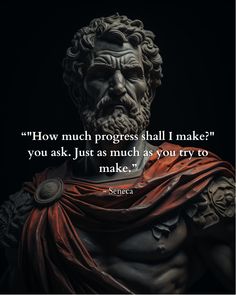 a statue with a quote on it saying how much progress shall make you ask just as much as you try to make