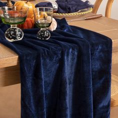 PRICES MAY VARY. Size : The velvet table runner is 20 x 120 inches/10ft, a perfect length for a 6ft/ 8ft round or rectangle dinner table that can accommodate 8-10 people. Prime Velvet Fabric : The luxury fall table runner is made of high quality soft velour fabric, which is thick, smooth, lustrous and it drapes wonderfully. Superior Quality : All edges are carefully stitched to keep a perfect flowy condition. Dyeing with new technology, not easy to wrinkle and shrink, no pilling and fading, no p Navy Blue Table Centerpieces, Navy Blue Christmas Table Decor, Navy Blue Thanksgiving Table, Blue And Gold Christmas Table, Blue Velvet Table Runner, Dark Blue Christmas Decor, Blue Thanksgiving Table, Christmas Tablescapes Elegant, Rectangle Dinner Table