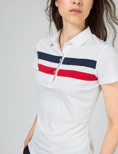 Flare Jeans Outfit, Cotton Casual Pants, Polo Shirt White, Shirt Print Design, Striped Polo Shirt, Tennis Clothes