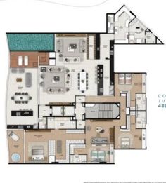 the floor plan for an apartment with three bedroom and two bathroom areas, including a living room