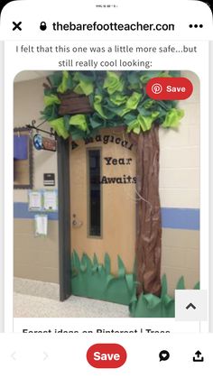 an image of a door with trees on it and the caption that says,'i felt that one was a little more safe but still really cool looking save