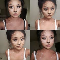 #makeup #makeupoftheday #makeupart #deer #aesthetic #aesthetictumblr #aestheticstyle Doe Costume Halloween, Deer Makeup Halloween Aesthetic, Pink Deer Makeup, Halloween Animal Costumes For Women, Easy Deer Costume Makeup, Deer Nose Makeup, Doe Halloween Makeup, Reh Make Up