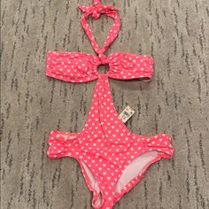 Victoria Secret Pink Swimsuit Brand New Size Medium Pink Swimsuit Bikinis, Victoria Secret Swimsuit, Pretty Swimsuits, Navy Blue Bikinis, Swimsuit Brands, Pink Swim, Pink One Piece, Pink Swimsuit, Victoria Secret Swim