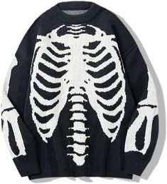 Store New Arrivals Add to Favorite View Feedback Contact Y2K Grunge Skeleton Sweatshirt Oversized Long Sleeve Fairy Alt Pullover Aesthetic Harajuku Vintage Tops Description Color Black Size Large 100% Wool Pull On closure Material: 30% wool content This knitted sweater tends to be loose and large, which is also a hip-hop Streetwear. Moderate thickness, suitable for wearing as a jacket in spring and autumn, or as a bottoming shirt in winter Occasion: Casual wear, street, daily, vacation, party, s Harajuku Clothes, Mode Grunge, Skeleton Bones, Graphic Sweaters, Sweater Oversize, Y2k Clothes, Oversized Knitted Sweaters, Long Sleeve Knit Sweaters, Casual Sweaters