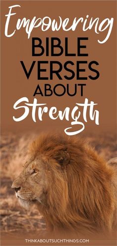 a lion with the words imppoeving bible verses about strength