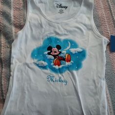 Mickey Mouse Tank Top With Mickey On A Cloud Disney World Outfits, Tank Top Outfits, Disney Tops, Vintage Disney, Disney Mickey, Blue White, Color Blue, Blue And White, Tank Top