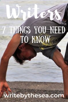 a man doing yoga on the beach with text overlay that reads 7 things you need to know