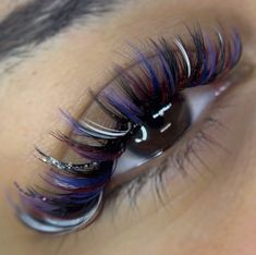 4th Of July Lash Extensions, Purple Lash Extensions, Coloured Lash Extensions, Rainbow Lashes, Purple Lashes, Colored Lash Extensions, Custom Eyelashes, Lash Book