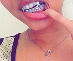 ¥ Girly Grillz, Teeth Accessories, Live References, Silver Grillz